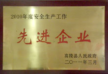 2010年度安全生產(chǎn)先進企業(yè)